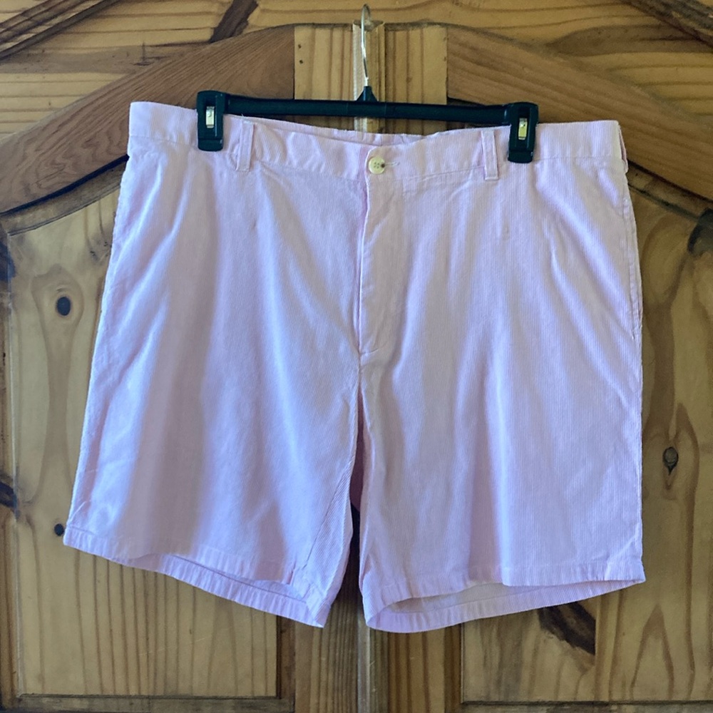 Men Turtleson pink white striped chino shorts size 42